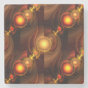 Gold Modern Boho Elegantes abstraktes Kunstmuster  Steinuntersetzer