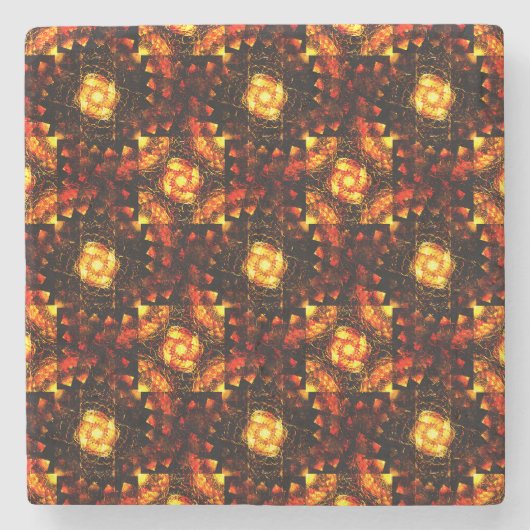 Gold Modern Boho Elegantes abstraktes Kunstmuster Steinuntersetzer (Vorderseite)