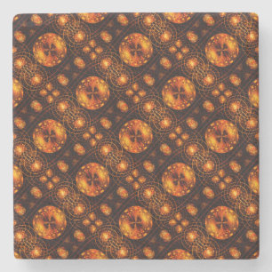 Gold Modern Boho Elegantes abstraktes Kunstmuster  Steinuntersetzer