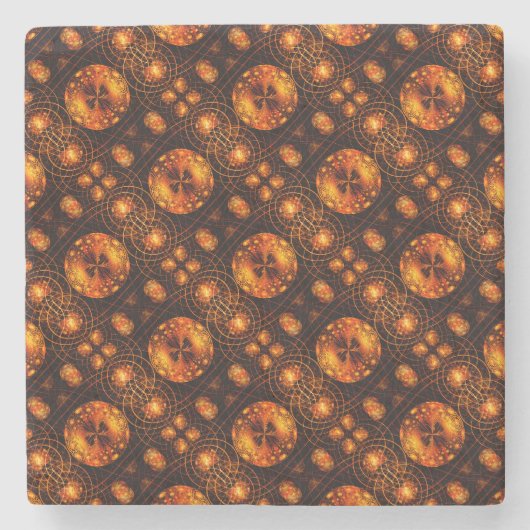 Gold Modern Boho Elegantes abstraktes Kunstmuster Steinuntersetzer (Vorderseite)