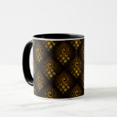 Gold Modern Boho Elegantes abstraktes Kunstmuster  Tasse (Vorderseite Links)