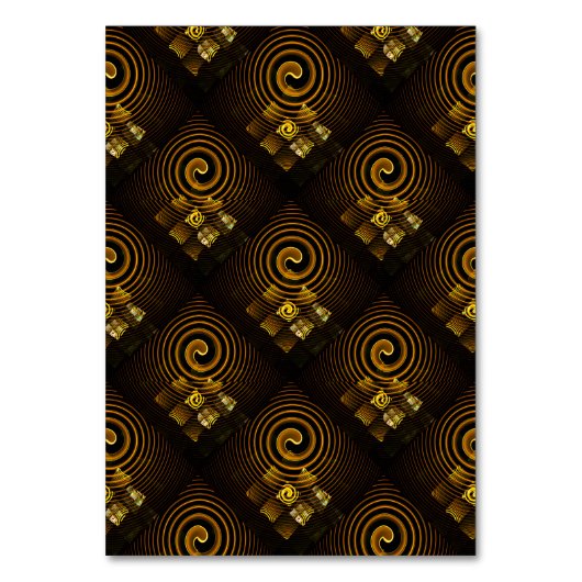 Gold Modern Boho Elegantes abstraktes Kunstmuster Tischnummer (Vorderseite)