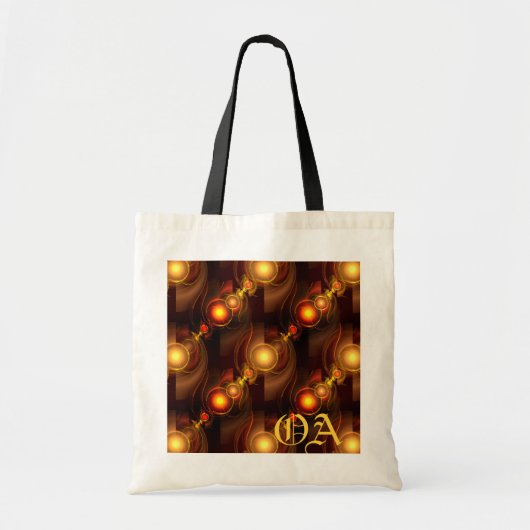 Gold Modern Boho Elegantes abstraktes Kunstmuster  Tragetasche (Vorne)