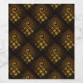 Gold Modern Boho Elegantes abstraktes Kunstmuster Weinetikett (Einzelnes Label)