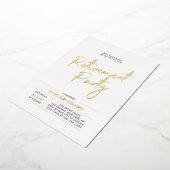 Gold Modern Brush Script Retirement Party Folieneinladung (Gedreht)