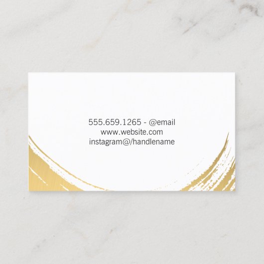 Gold Modern Brushed / Blau Visitenkarte (Rückseite)