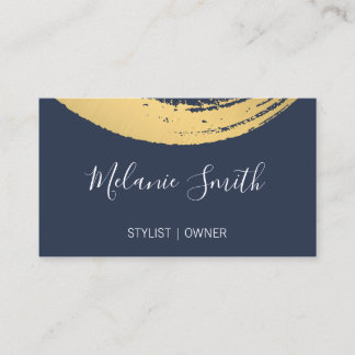 Gold Modern Brushed / Blau Visitenkarte