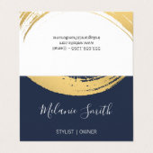 Gold Modern Brushed / Blau Visitenkarten (Außenseite Aufgefaltet)