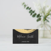 Gold Modern Brushed Visitenkarte (Stehend Vorderseite)