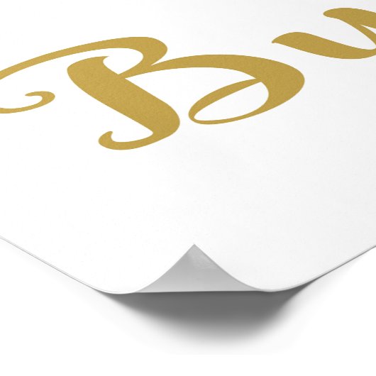 Gold Modern Calligraphy Candy Buffet Print Poster (Ecke)