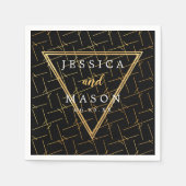 Gold Modern Chic Hochzeitscocktail Napkins Serviette (Vorderseite)
