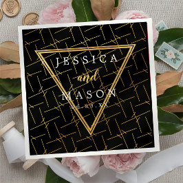 Gold Modern Chic Hochzeitscocktail Napkins Serviette