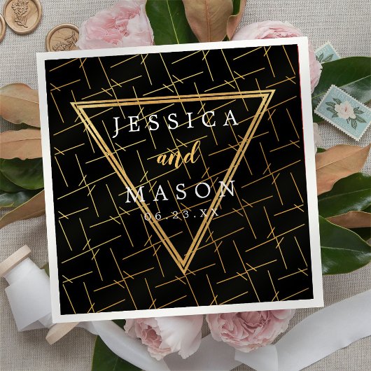 Gold Modern Chic Hochzeitscocktail Napkins Serviette