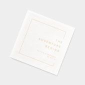 Gold Modern Chic Minimalist Wedding Servietten Mit Folie (Links)