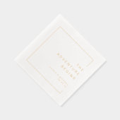 Gold Modern Chic Minimalist Wedding Servietten Mit Folie (Rechts)