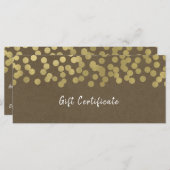 Gold Modern Chic Rustic Kraft Geschenkgutschein (Vorne/Hinten)