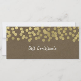 Gold Modern Chic Rustic Kraft Geschenkgutschein