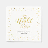 Gold Modern Confetti Hochzeit Probe Dinner Serviette (Vorderseite)