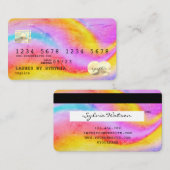 Gold Modern Credit Card Style Add Logo Visitenkarte (Vorne/Hinten)
