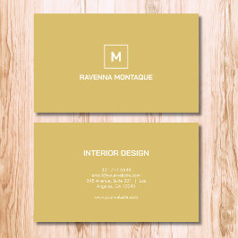 Gold Modern Elegant Simple Monogram Name Visitenkarte