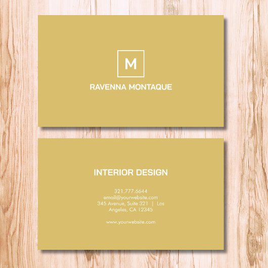 Gold Modern Elegant Simple Monogram Name Visitenkarte