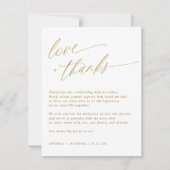 Gold Modern eleganter Hochzeitstisch Dankeschön Ka Dankeskarte (Vorderseite)