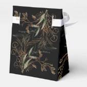 Gold Modern Eucalyptus Elegante Onyx Black Premium Geschenkschachtel (Rückseite)