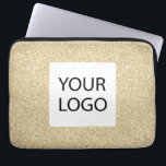 Gold Modern Glitzer - Werbung für kundenspezifisch Laptopschutzhülle<br><div class="desc">Gold Moderne und Berufliche Imitate Glitzer und sparkle elegante Logo Werbeaktion Corporate Laptop Bag oder Sleeve Promotional Case für ein Geschenk für die Schönheitsindustrie. Dieser Fall kann auf Ihr Firmenlogo oder Ihr Firmenlogo angepasst werden.</div>