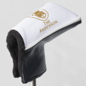 Gold Modern Golf Headcover (3/4 Vorderseite)