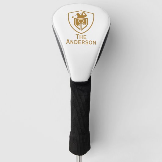 Gold Modern Golf Headcover (Vorderseite)