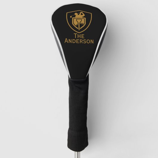 Gold Modern Golf Headcover (Vorderseite)