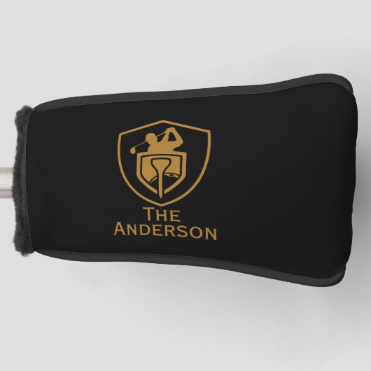 Gold Modern Golf Headcover (Vorderseite)
