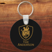 Gold Modern Golf Schlüsselanhänger (Rückseite)