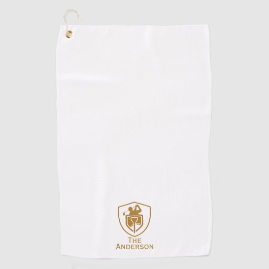 Gold Modern Golfhandtuch (Vorderseite)