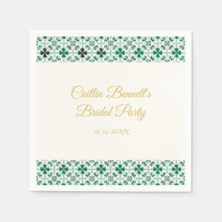 Gold Modern Green St. Patrick's Day Baby Shower Serviette