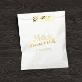 Gold Modern Hashtag Verheiratet Gastgeschenk Hochz Geschenktütchen