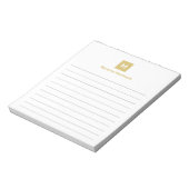Gold Modern Lined Chic Trendy Monogramm  Notizblock (Rotiert)