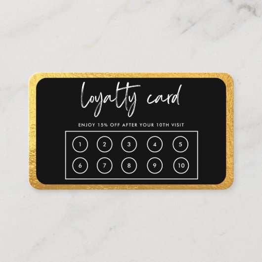Gold Modern Loyalty Card Visitenkarte (Vorderseite)