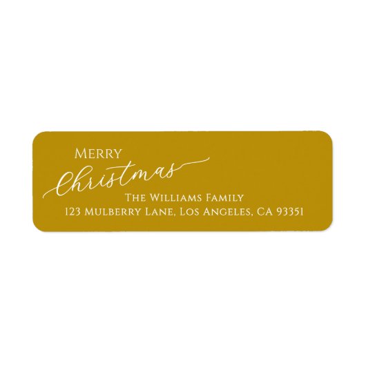 Gold Modern Merry Christmas Return Address (Vorne)