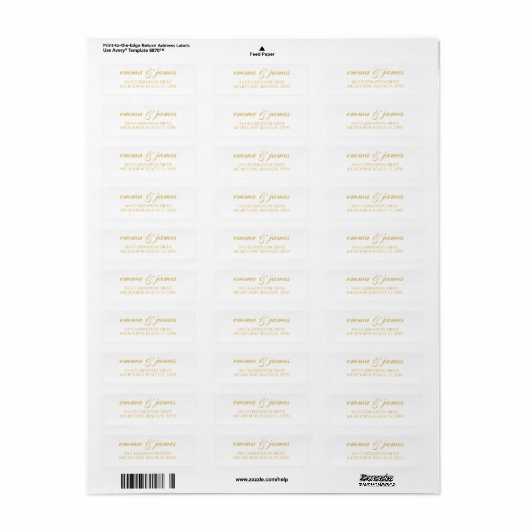 Gold | Modern Minimal Script Return Address Label (Vorne)