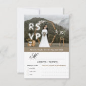 Gold Modern Minimalist Photo & QR Wedding RSVP Dankeskarte (Vorderseite)