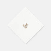Gold Modern Monogram Wedding Cocktail Napkins Serviette (Ecke)