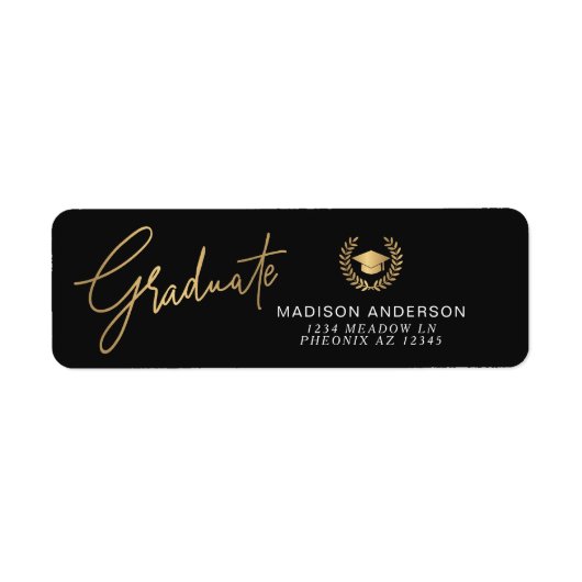 Gold Modern Script Simple Graduation (Vorne)