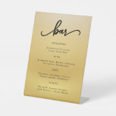 Gold Modern Script Wedding Cocktail Bar Sign Sockelschild (Vorderseite)
