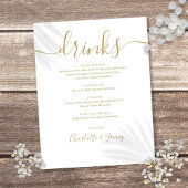 Gold Modern Script Wedding Drinks Menü