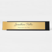 Gold Modern Template Eleganter Kalligraphischer Na Schreibtischnamensplakette (Vorderseite )