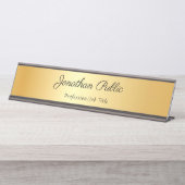 Gold Modern Template Eleganter Kalligraphischer Na Schreibtischnamensplakette (Vorderseite )