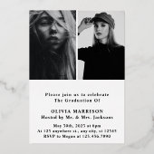 Gold Modern Typografy Foto Collage Abschluss Folieneinladung (Rückseite)