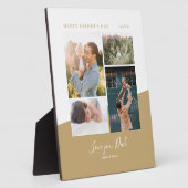 Gold Modern Vatertag Geschenk Foto Collage Plaque Fotoplatte (Seite)