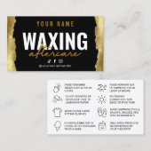 Gold Modern Waxing Aftercare Card Visitenkarte (Vorne/Hinten)